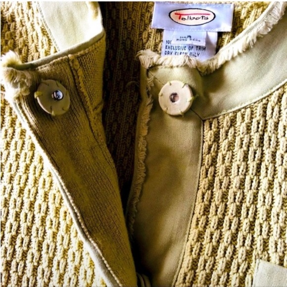 Vintage Talbots Green Tweed Blazer Jacket Size Small - Picture 5 of 7